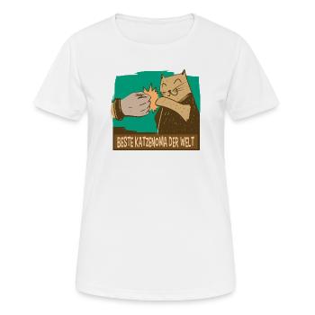 Meilleure Chatte Mamie du Monde Chats Grand-mère Chat - T-shirt respirant Femme - blanc - Devant - AI Model Female 172 dark (172cm)