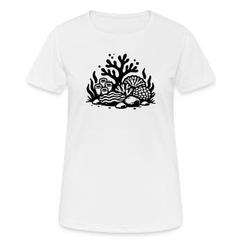 Korallen Symbol Korallenriff Ozean - Frauen T-Shirt atmungsaktiv - Weiß - Vorne - AI Model Female 172 dark (172cm)