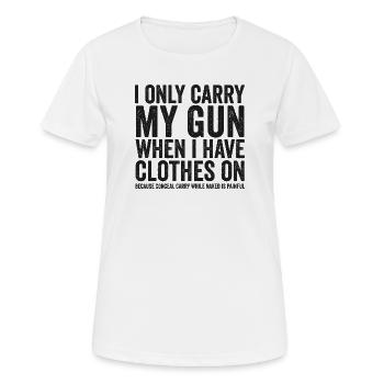 Je porte juste mon arme – drôles de droits sur les armes – - T-shirt respirant Femme - blanc - Devant - AI Model Female 172 dark (172cm)