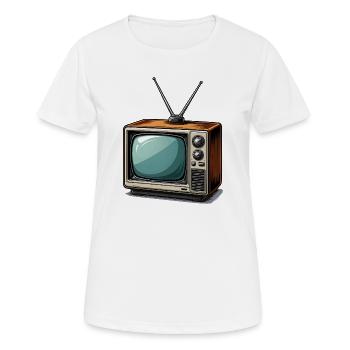 TV rétro avec antennes - T-shirt respirant Femme - blanc - Devant - AI Model Female 172 dark (172cm)