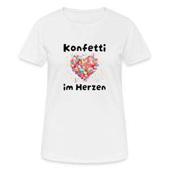 CONFETTI IN THE HEART – Carnival Carnival Party Spruc - Women's Breathable T-Shirt - white - Front - AI Model Female 172 dark (172cm)