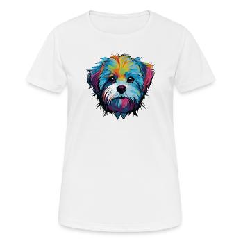 Hund Comic Hundekopf - Frauen T-Shirt atmungsaktiv - Weiß - Vorne - AI Model Female 172 dark (172cm)