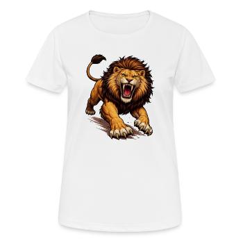 Fierce Lion Comic - Women's Breathable T-Shirt - white - Front - AI Model Female 172 dark (172cm)
