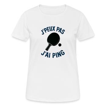 Ich kann nicht, ich ping. - Frauen T-Shirt atmungsaktiv - Weiß - Vorne - AI Model Female 172 dark (172cm)