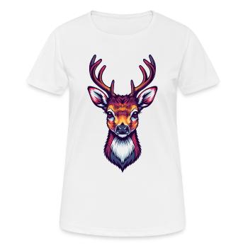 Hirschkopf cool niedlich - Frauen T-Shirt atmungsaktiv - Weiß - Vorne - AI Model Female 172 dark (172cm)
