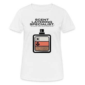 Scent Layering Top Heart Base Notes - Women's Breathable T-Shirt - white - Front - AI Model Female 172 dark (172cm)