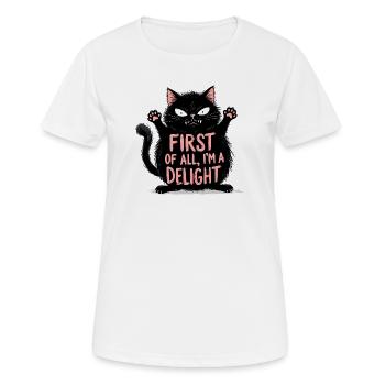 Tout d’abord, je suis un vrai plaisir - T-shirt respirant Femme - blanc - Devant - AI Model Female 172 dark (172cm)