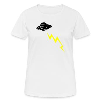 UFO Invasion Lightning Attack Alien Vector - Women's Breathable T-Shirt - white - Front - AI Model Female 172 dark (172cm)