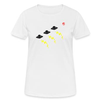 Invasion d’OVNIs, attaque éclair Vector extraterrestre - T-shirt respirant Femme - blanc - Devant - AI Model Female 172 dark (172cm)