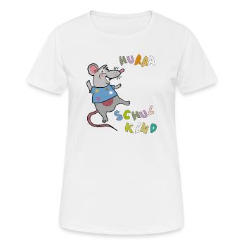 Hourra la souris écolière - T-shirt respirant Femme - blanc - Devant - AI Model Female 172 dark (172cm)