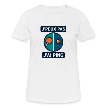 Ich kann nicht, ich ping. - Frauen T-Shirt atmungsaktiv - Weiß - Vorne - AI Model Female 172 dark (172cm)