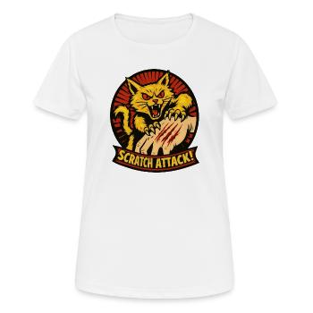 Scratch Attack Wütende Katzenklauen-Design - Frauen T-Shirt atmungsaktiv - Weiß - Vorne - AI Model Female 172 dark (172cm)