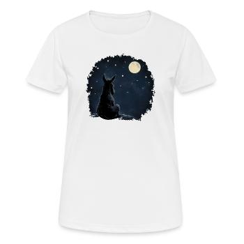 Nachdenklicher Esel unter Sternenhimmel - T-Shirt - Frauen T-Shirt atmungsaktiv - Weiß - Vorne - AI Model Female 172 dark (172cm)