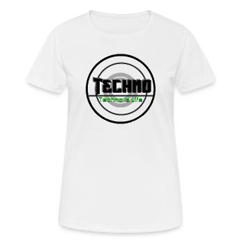 Techno Is Life Neon Logo - Frauen T-Shirt atmungsaktiv - Weiß - Vorne - AI Model Female 172 dark (172cm)