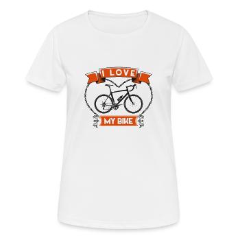 J’aime Mon Vélo – I Love My Bike - Women's Breathable T-Shirt - white - Front - AI Model Female 172 dark (172cm)