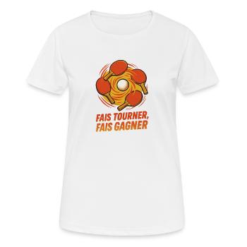 Spin Make Win - Ping Pong - Women's Breathable T-Shirt - white - Front - AI Model Female 172 dark (172cm)