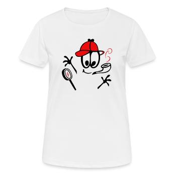 Détective au sifflet - T-shirt respirant Femme - blanc - Devant - AI Model Female 172 dark (172cm)