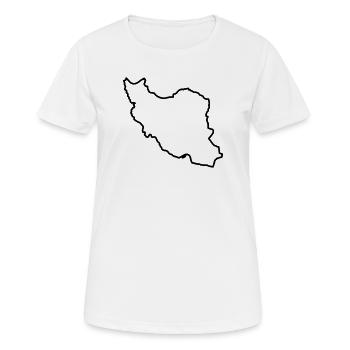 Silhouette de la carte de l’Iran Perse - T-shirt respirant Femme - blanc - Devant - AI Model Female 172 dark (172cm)