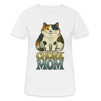Chonk Cat Mom Retro-Druck - Frauen T-Shirt atmungsaktiv - Weiß - Vorne - AI Model Female 172 dark (172cm)