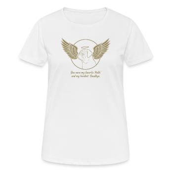 Pug Dog Cloud Angel Wings Farewell Mourning - Women's Breathable T-Shirt - white - Front - AI Model Female 172 dark (172cm)