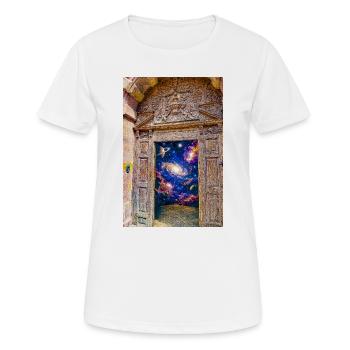 Porte Cosmique de la Porte de l’Espace - T-shirt respirant Femme - blanc - Devant - AI Model Female 172 dark (172cm)