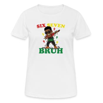 Six Seven Bruh Dabbing Juneteenth Boy Afro Boys - Frauen T-Shirt atmungsaktiv - Weiß - Vorne - AI Model Female 172 dark (172cm)