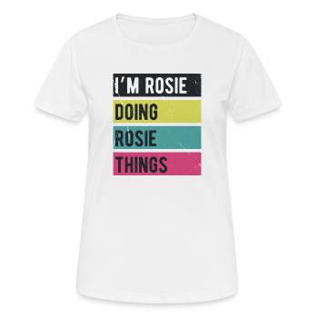 Je suis Rosie qui fait des couleurs rétro de Rosie Things - T-shirt respirant Femme - blanc - Devant - AI Model Female 172 dark (172cm)