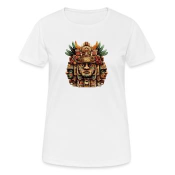 Masque totem aztèque - T-shirt respirant Femme - blanc - Devant - AI Model Female 172 dark (172cm)