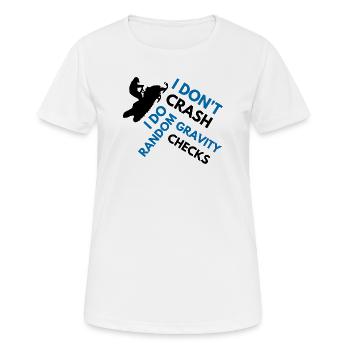 Schneemobil, ich stürze nicht ab, lustiges Schneemobil - Frauen T-Shirt atmungsaktiv - Weiß - Vorne - AI Model Female 172 dark (172cm)