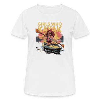 Cadeaux Girls Who Kayak Heaven Design - T-shirt respirant Femme - blanc - Devant - AI Model Female 172 dark (172cm)