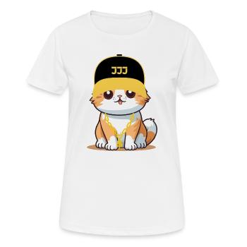 Chat swag - chat cool - T-shirt respirant Femme - blanc - Devant - AI Model Female 172 dark (172cm)