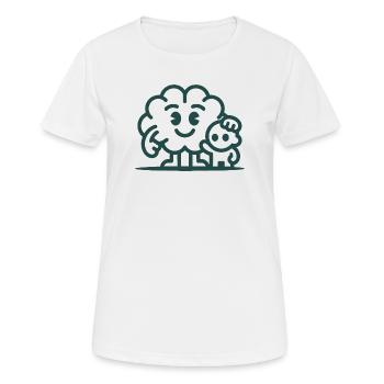 Friendly Cloud Duo Illustration - Frauen T-Shirt atmungsaktiv - Weiß - Vorne - AI Model Female 172 dark (172cm)