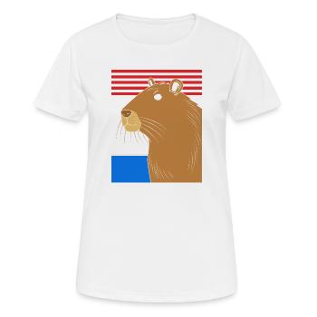 Dont Worry Be Capy Capybara - Frauen T-Shirt atmungsaktiv - Weiß - Vorne - AI Model Female 172 dark (172cm)