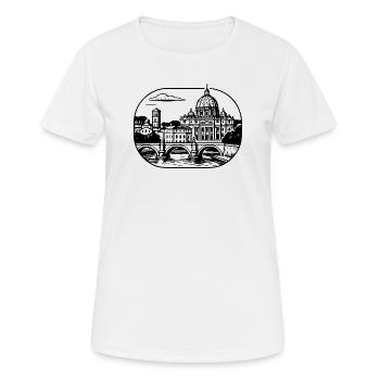 Roman city skyline - Women's Breathable T-Shirt - white - Front - AI Model Female 172 dark (172cm)