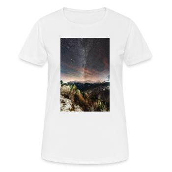La Voie lactée au-dessus des montagnes Agrafa - T-shirt respirant Femme - blanc - Devant - AI Model Female 172 dark (172cm)