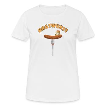 BRATWURST - Frauen T-Shirt atmungsaktiv - Weiß - Vorne - AI Model Female 172 dark (172cm)