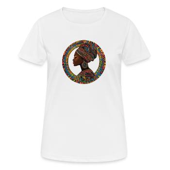African Color Silhouette in Circle - Women's Breathable T-Shirt - white - Front - AI Model Female 172 dark (172cm)