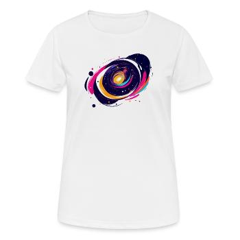 Farbwirbel Galaxie Weltall Muster - Frauen T-Shirt atmungsaktiv - Weiß - Vorne - AI Model Female 172 dark (172cm)