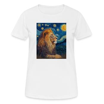 Lion Van Gogh - Women's Breathable T-Shirt - white - Front - AI Model Female 172 dark (172cm)