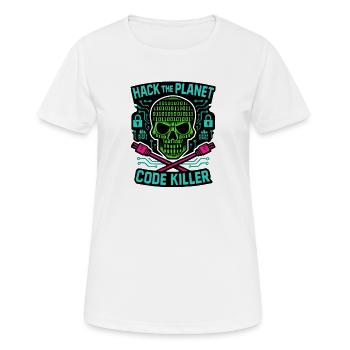 Cybersecurity: Hack the Planet - Women's Breathable T-Shirt - white - Front - AI Model Female 172 dark (172cm)
