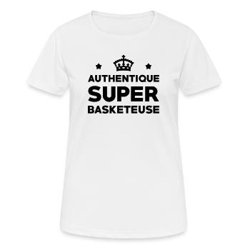 Authentischer Superbasketballspieler - Frauen T-Shirt atmungsaktiv - Weiß - Vorne - AI Model Female 172 dark (172cm)