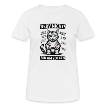 Courage Not I Gaming Cat Design - T-shirt respirant Femme - blanc - Devant - AI Model Female 172 dark (172cm)