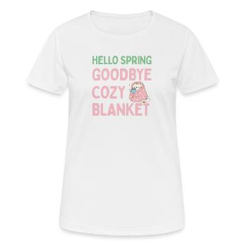 Bonjour printemps, adieu couverture chaude - T-shirt respirant Femme - blanc - Devant - AI Model Female 172 dark (172cm)