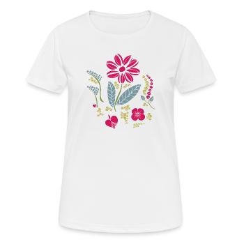 Floral ornament with leaves - Women's Breathable T-Shirt - white - Front - AI Model Female 172 dark (172cm)