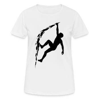 Klettern Silhouette Freiklettern Extrem Sport Berg - Frauen T-Shirt atmungsaktiv - Weiß - Vorne - AI Model Female 172 dark (172cm)