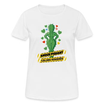 T-shirt cactus love quills valentines gift - Women's Breathable T-Shirt - white - Front - AI Model Female 172 dark (172cm)
