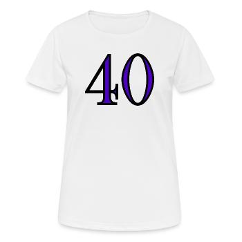 40. 40 ANS. 40e ANNIVERSAIRE. ANNIVERSAIRE 40 ANS. - T-shirt respirant Femme - blanc - Devant - AI Model Female 172 dark (172cm)