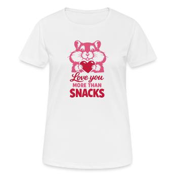 Je t’aime plus que des snacks – Hamster - T-shirt respirant Femme - blanc - Devant - AI Model Female 172 dark (172cm)