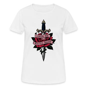 Dagger & Rose | wonderful tragedy | Valentine - Women's Breathable T-Shirt - white - Front - AI Model Female 172 dark (172cm)
