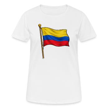 Drapeau de la Colombie - T-shirt respirant Femme - blanc - Devant - AI Model Female 172 dark (172cm)